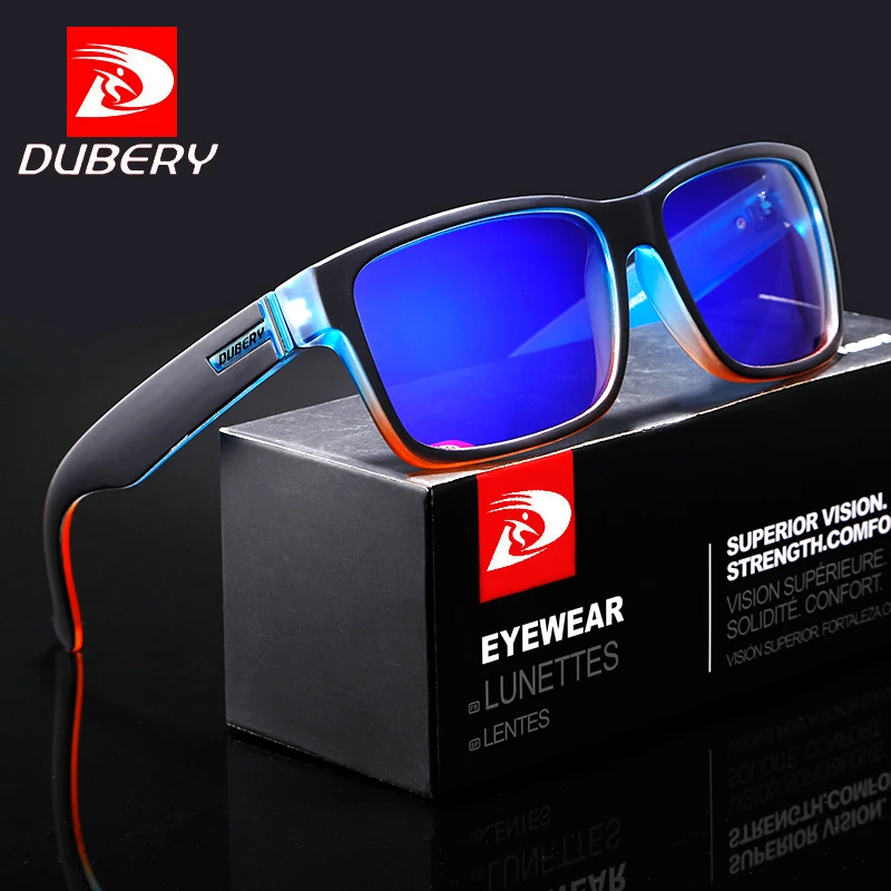 DUBERY Men Sunglasses Fashion Square Polarized Sun Glasses Women Hot Sale Outdoor Shades Driving Sunglass gafas de sol With Box