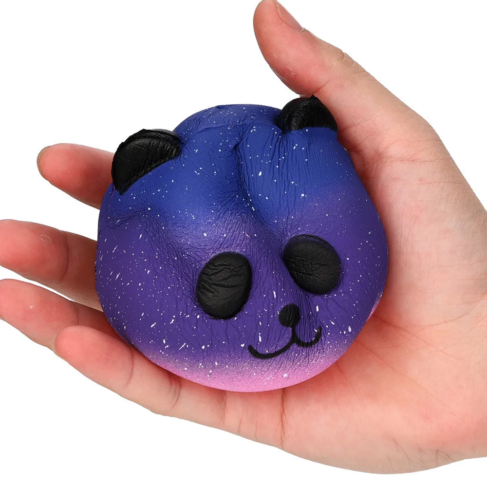 Galaxy Panda Head Slow Rising Simulation Unicorn Cat Squishy Toy Anti Stress Reliever Soft Squeeze Toy Funny Christmas Gift