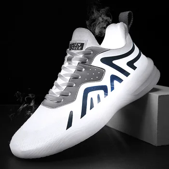 

Men's Sports Shoes 2020 Breathable Mesh Casual Sneakers Korean Style Solid Color Low-top Shoes Running Shoes