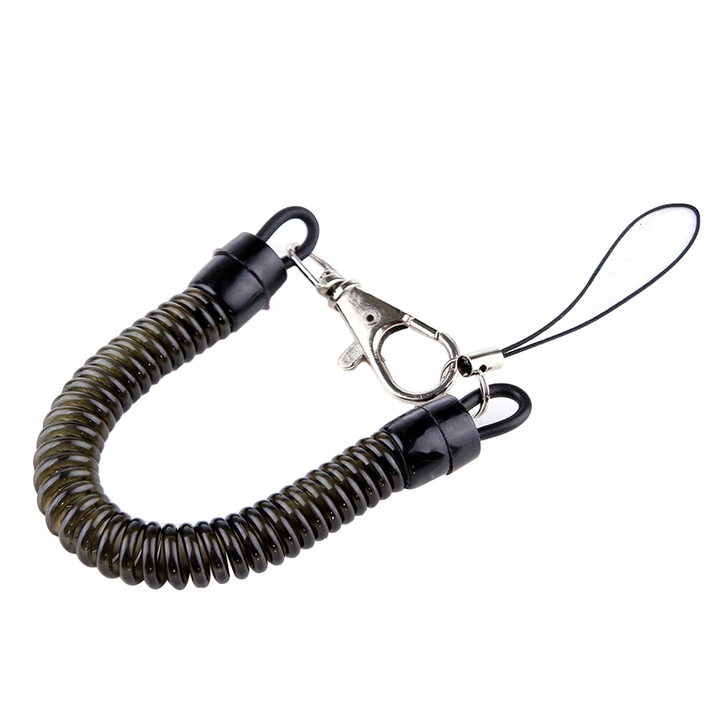 Spiral Key Chain Retractable Clip On Ring Stretchy Coil Spring Keyring Black Spiral Key Chain Retractable Clip On Ring Stretchy Coil Spring Keyring Black