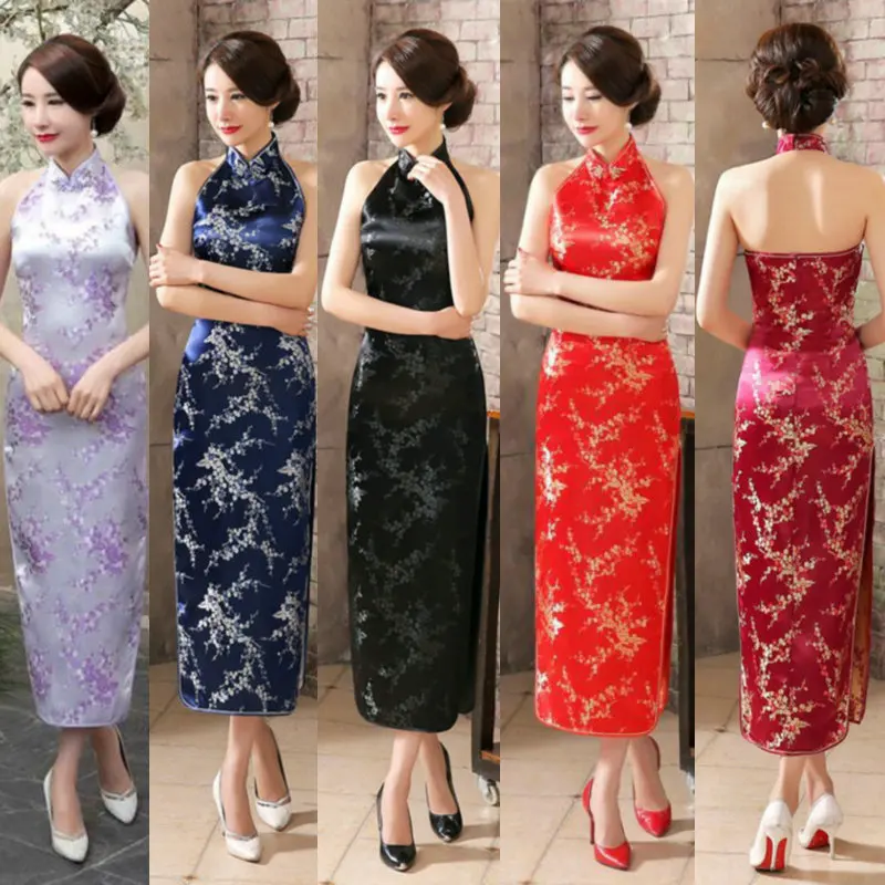 Sexy Long Backless Cheongsam women 