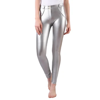

Melody Leather Leggings Joggers Women Metallic Workout Leggings Non-animal Leather Pants Shapewear Compression Running Pants