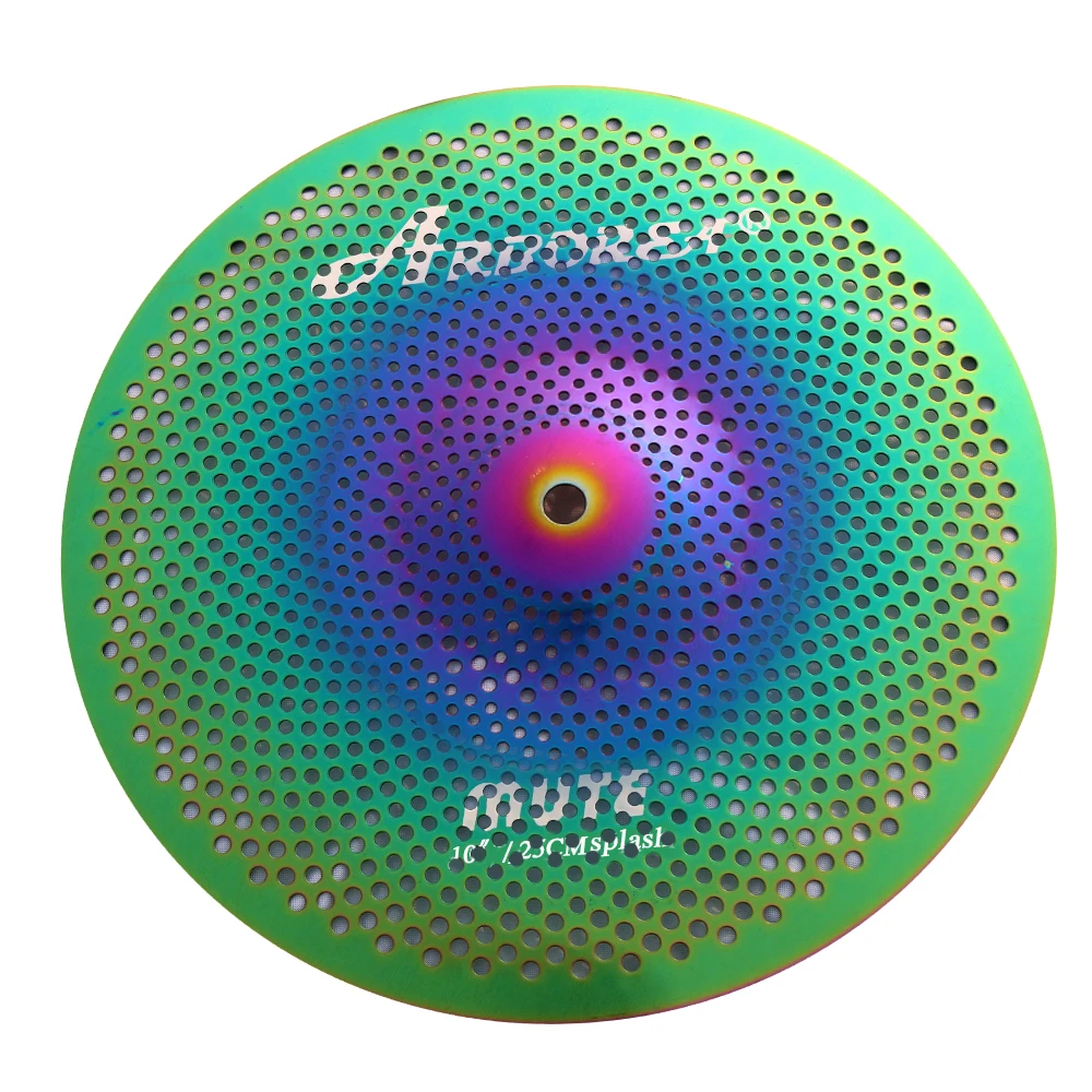 Low Volume Cymbal Arborea Mute Cymbal 10" Splash Silver/Golden/Black/Colorful Silent in Hot Sale