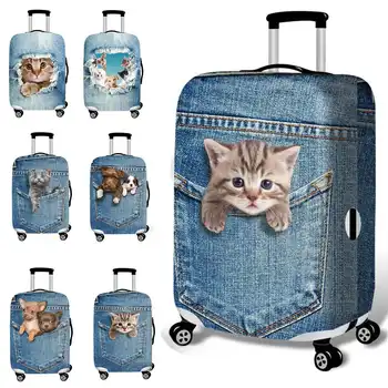 

3D Cute Cat Dog Elastic Luggage Cover Trolley Case Cover Travel Luggage Dust Cover Suitcase Protector Trolley Case Accessories