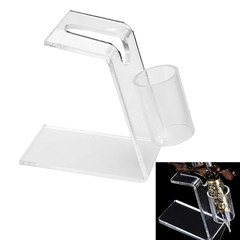 

For Tattoo Gun Acrylic Tattoo Machine Holder Stand Transparent Tattoo Supply Stand Rack Rest Organzier