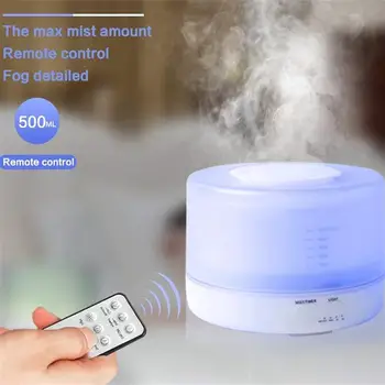 

500ML Ultrasonic Humidifier Aroma Diffuser Home Car Air Purifier Atomizer Mist Maker Humidifier with Remote Control (UK Plug)