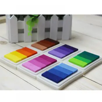 

14 Colors Gradient Oil Based Ink Pad Signet Paper Wood Craft Rubber Stamp Handmade Gradient Color Fingerprint Multi-colored Ink