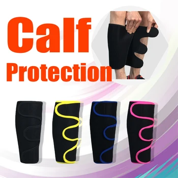 

Elasticity Knee Protector Velcro sports calf protector Brace Leg Sleeve Knee Pads Calf Knee Support Brace Protector Leg Warm Sp