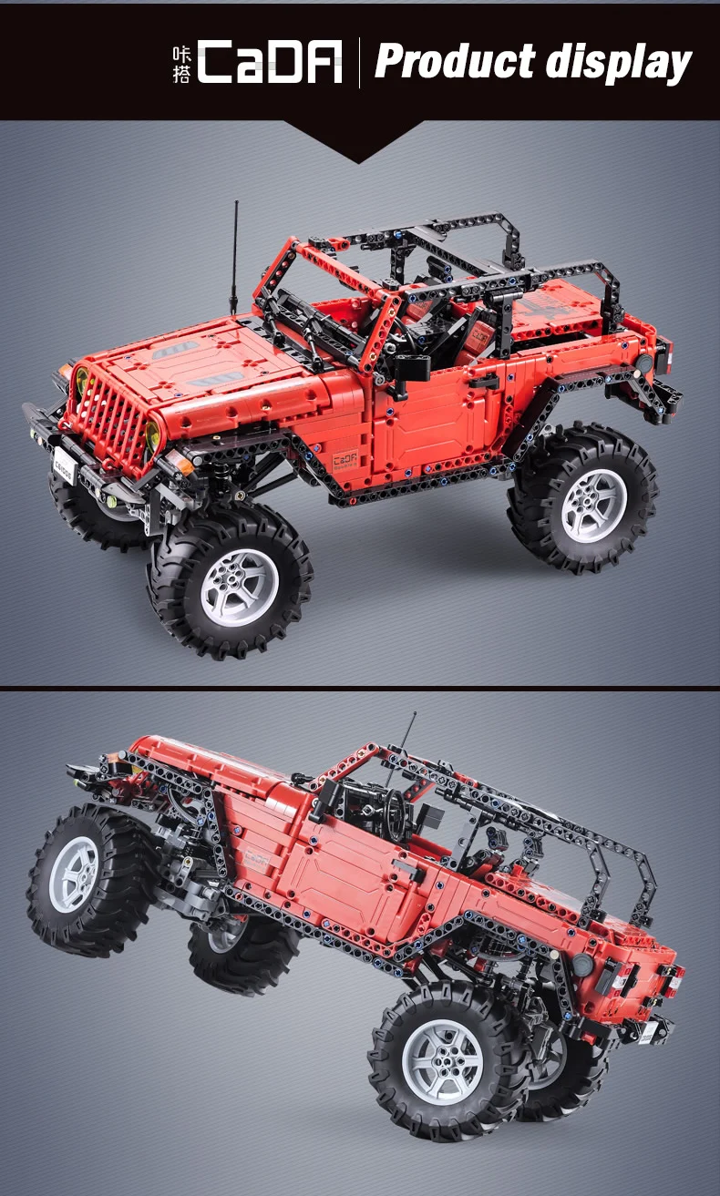 CADA RC Jeeped авантюрист внедорожное приспособление для автомобиля IegoSet технологические строительные блоки детские игрушки подарки для детей мальчиков 1941 шт транспортных средств