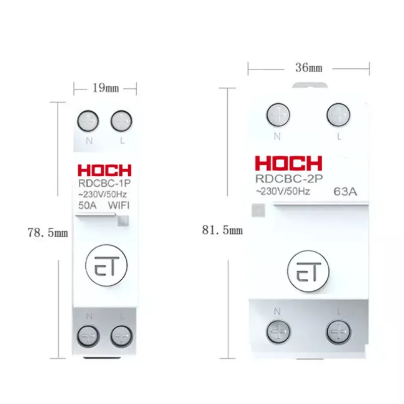 HOCH WIFI Magnetic holding circuit breaker Factory 2P Smart Switch Remote control by eWeLink APP for Smart home