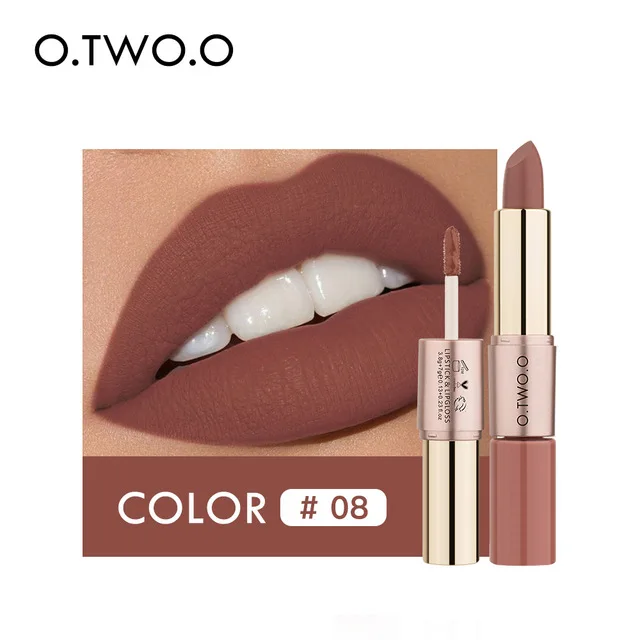 

O.TWO.O Moisturizing 2 In 1 Matte Liquid Lipstick Levre Makeup Long Lasting Waterproof Velvet Matte Lipstick Gloss Maquiagem