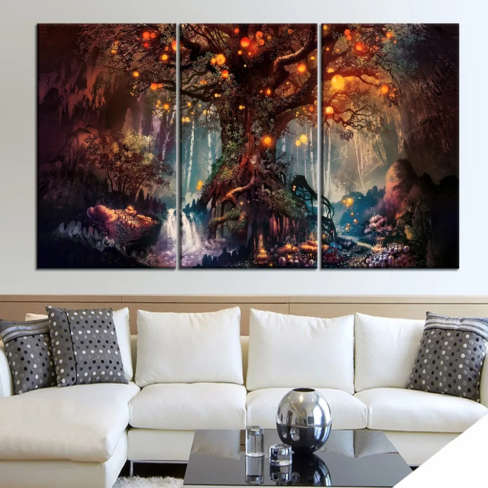 5pcs Posters Forest Fantasy Luminous Poster Wall Art Decor Picture Canvas HD Printed Paintings For Living Room Home Decoration (4)