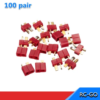 

100 pair T Plug Deans Terminals Connectors Set For RC LiPo Battery Helicopter Male/Female Terminals Connectors Assortment Kit