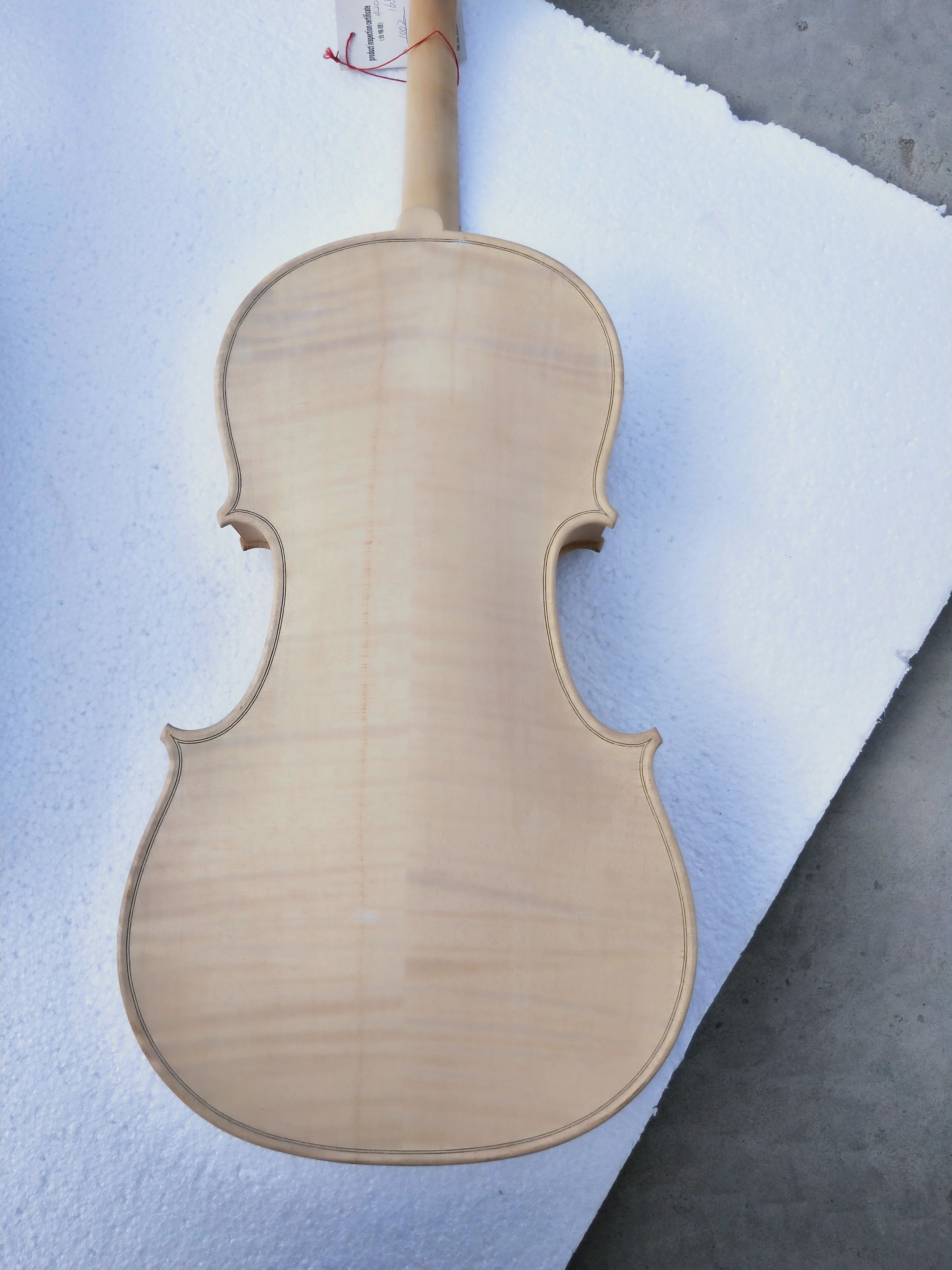 

1 pcs Unfinished Viola White Violin Unglued Flame Maple wood back spruce 16.5 inch
