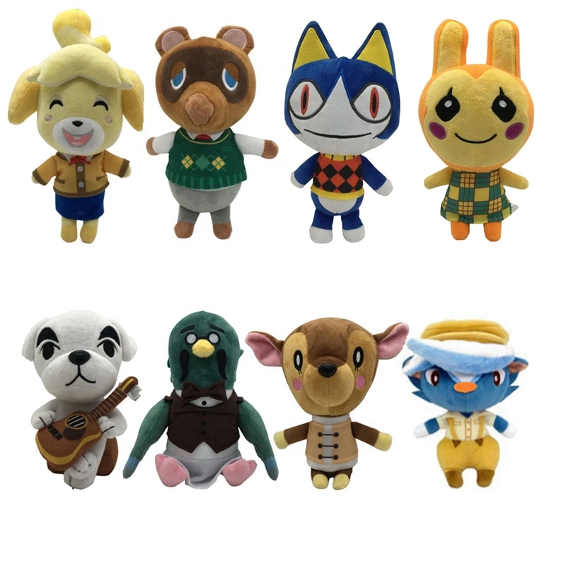 

New Cartoon Animal Crossing Plush toys Tanuki Stuffed Jingjiang Dolls around the raccoon Sticker