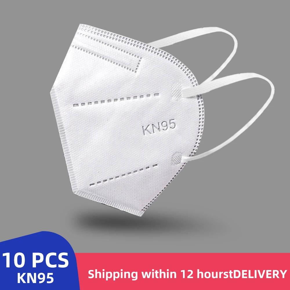 

10PCS KN95 Face Mask 5 Layers Non Woven Masks Safety 95% Filtration Masks Thickened soft elastic masks Respirator mouth Masks