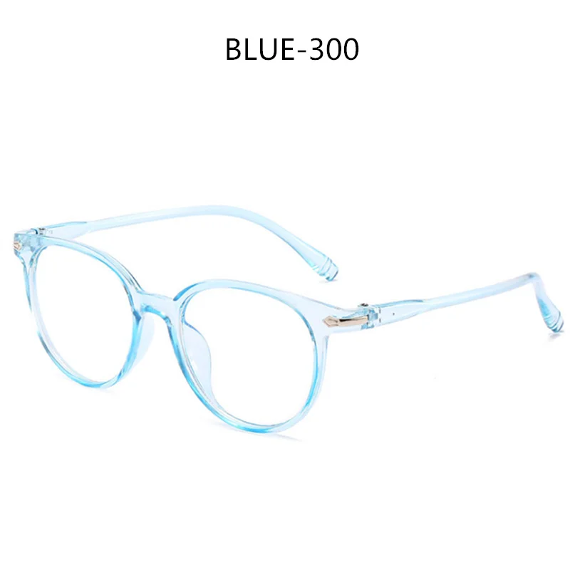 XojoX-1-1,5-2-2,5-3-3,5-4-4,5-5-5,5-6 очки для близорукости женские мужские ретро очки с полной оправой студенческие короткие очки для коррекции зрения - Цвет оправы: Blue-300