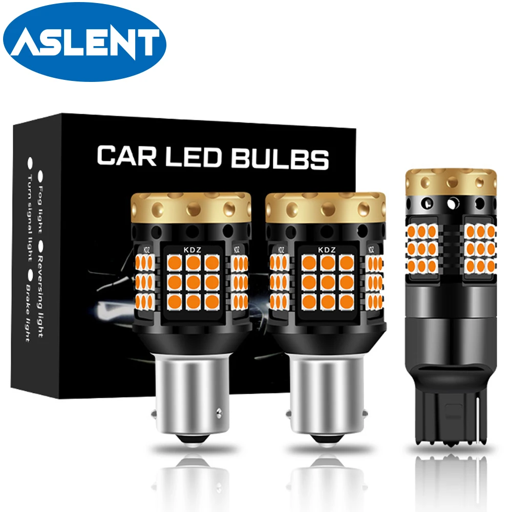 2 Pezzi Canbus P21W Led Py21W Ba15S Bau15S Giallo Ambra 4000Lm Lampadina A Led Per Auto Indicatori Di Direzione 1156 3030 Smd T20 W21W 7440 Wy21W