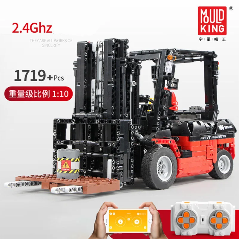 APP Technic 13106 вилочный погрузчик совместимый Technik MOC RC двигатели автомобильные наборы строительные блоки кирпичи приложение управление RC Автомобили детские игрушки