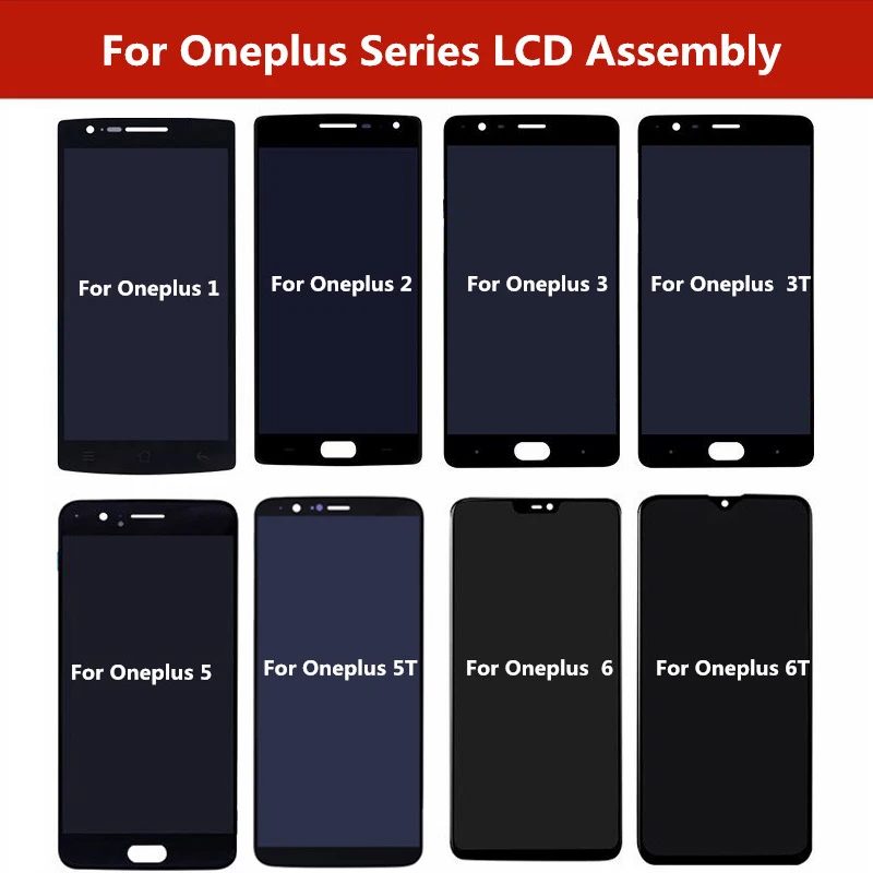 

LCD Display Touch Screen Digitizer Assembly Replacement For Oneplus 1+2 3 3T 5 5T 6 6T Screen Repair For Oneplus 6T 6 5T 5 3T 3