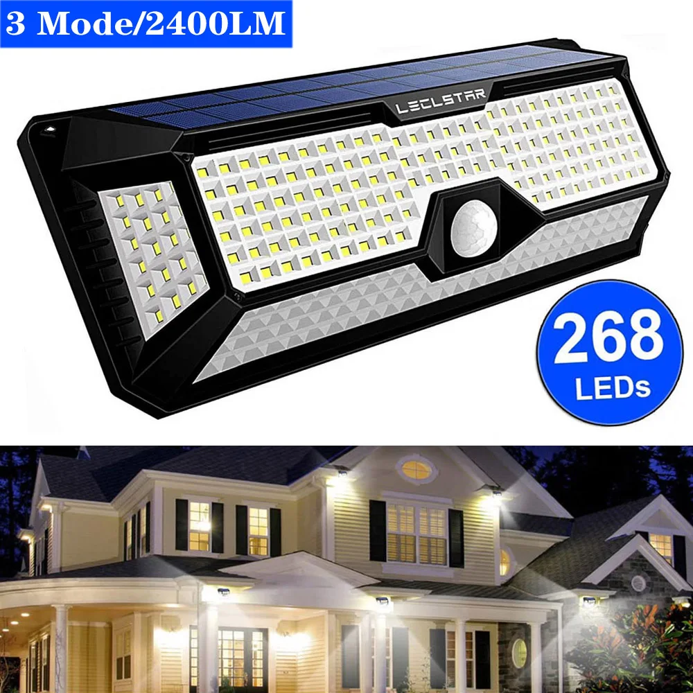 

268 128 LED Street lights Waterproof Solar Power PIR Motion Sensor Wall light Outdoor lighting Ground Garden Lamp Path Home Yard