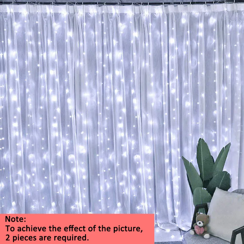3m 100/200/300 LED Curtain String Light Garland Wedding Party Decorations Table Bachelorette Birthday Ramadan Festoon Background