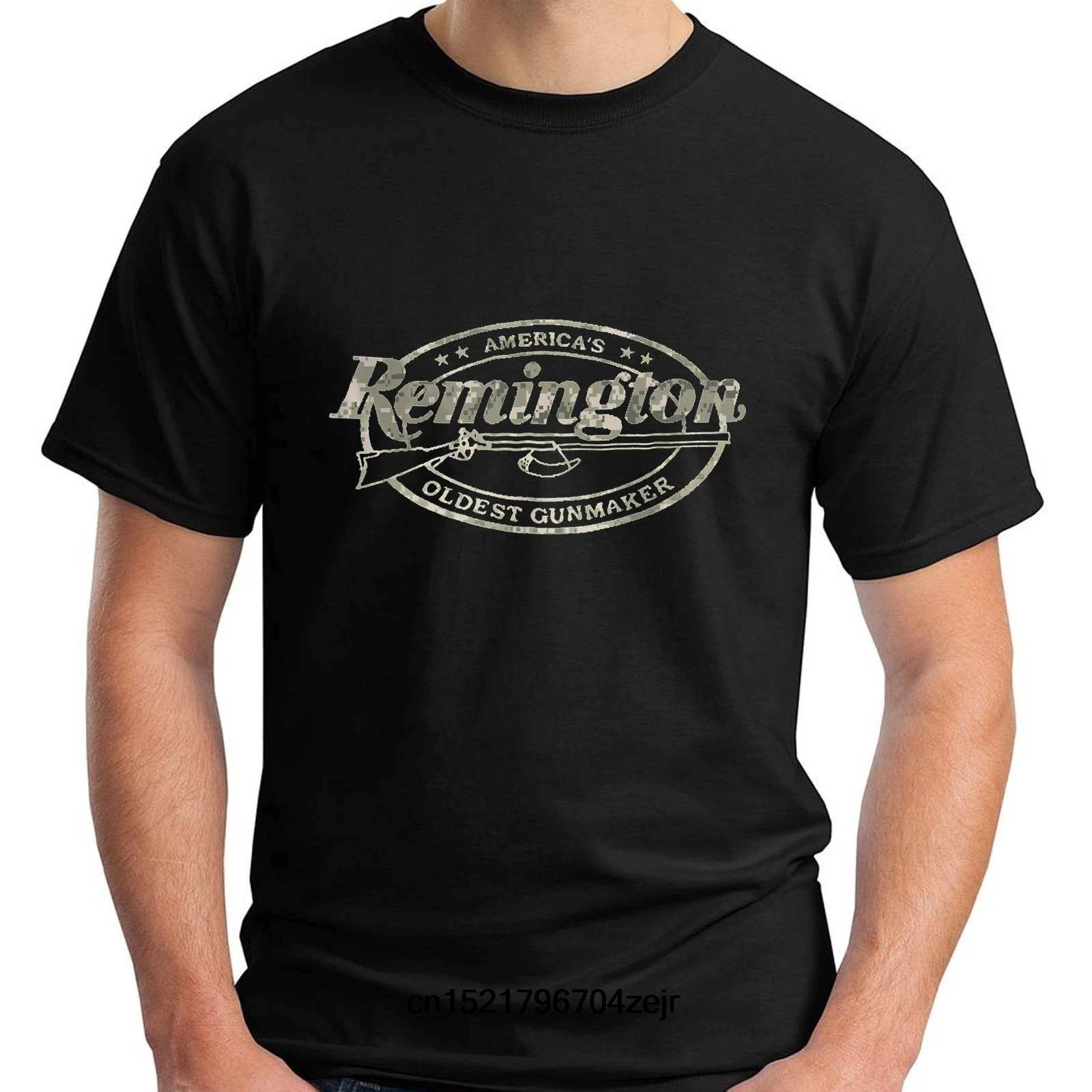 Для мужчин футболка Remington огнестрельное оружие камуфляжной расцветки, старейший Gunmaker Черный Забавный футболка новая футболка wo Для мужчин