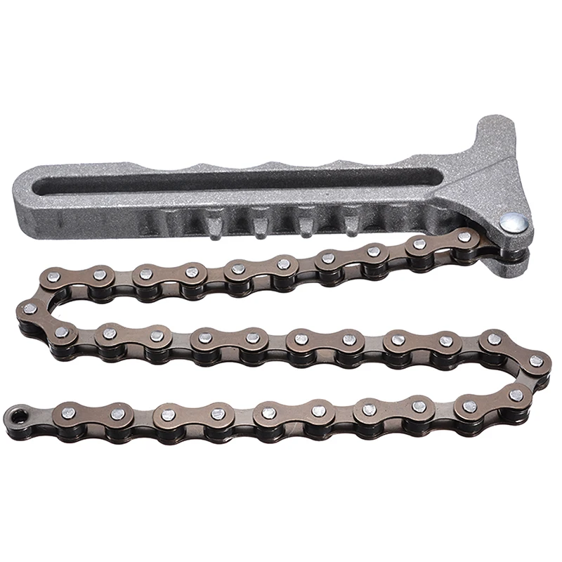 Adjustable 1pcs Car Engine Oil Filter Chain Grip Wrench Spanner Remover Tools Plier Car Oil Filter Chain Grip Key Wrench