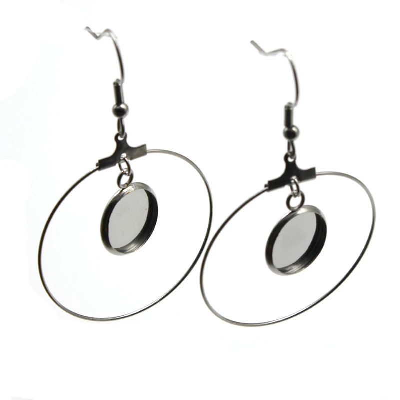 Bases para Pendientes colgantes de acero inoxidable, accesorios para bricolaje, 8, 10, 12, 14, 16, 18, 20, 25mm, cabujón de vidrio, ajustes de joyería, Uds.|Piezas de cierre y matarial de joyería| AliExpress