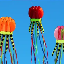 3D воздушный змей Медуза, мягкий воздушный змей, качественный, водостойкий, легко Летающий, для спорта на открытом воздухе, летающая игрушка, детский подарок, одна линия, длинный хвост, воздушный змей