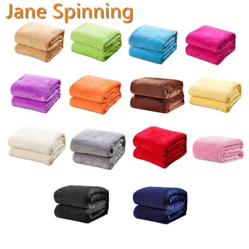 

Jane Spinning Super Soft Keep Warm Flannel Blanket Large Size Solid Color Home Sofa Bedding Office Car Blanket KK09#