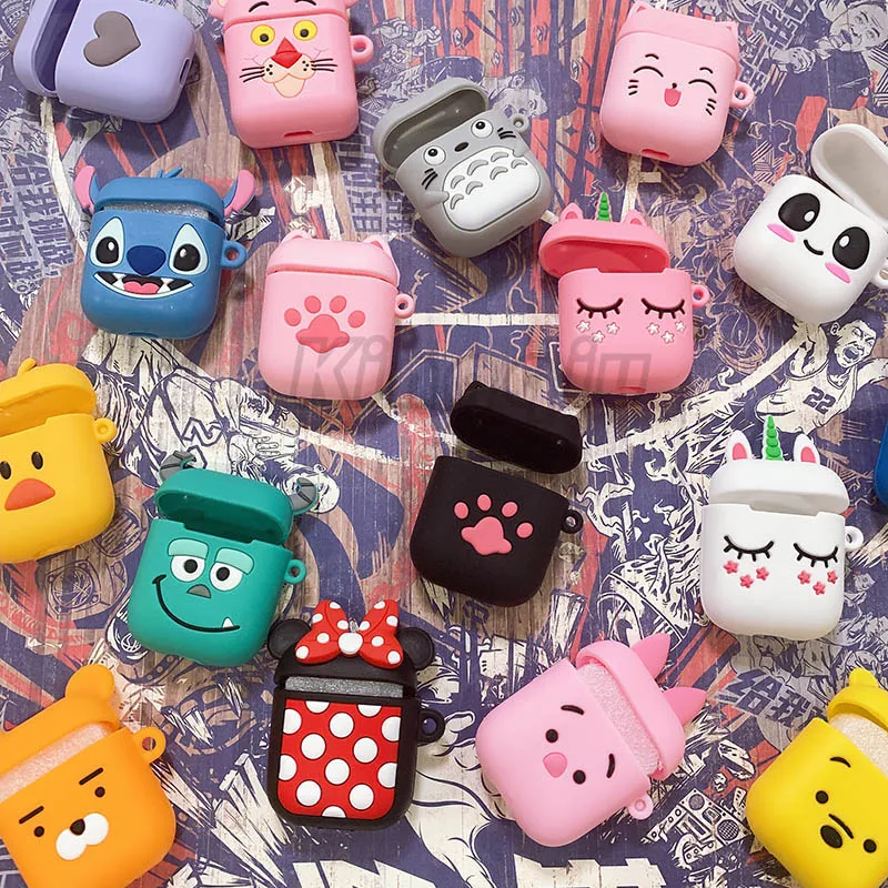 

Funny Cartoon For Apple Airpods Case 3D Protective Cover Cute Bluetooth Earphone Case Fashion Soft Silicone Cases Headset case