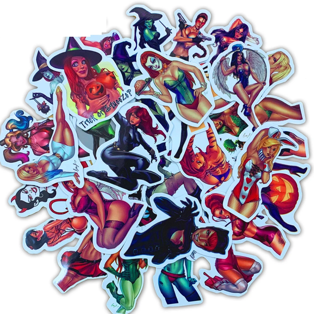 50Pcs/Set Sexy Graffiti Retro Boob Ghost Devil Girl Sticker for DIY Sticker on Suitcase Luggage Box Laptop Bicycle Skateboard