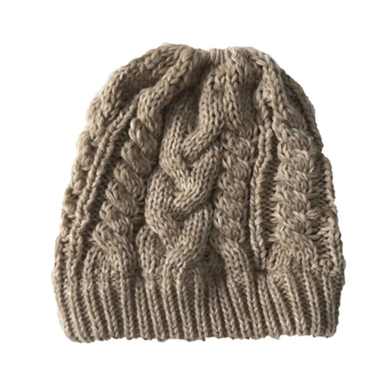 Женские вязаные шапки для осенне-зимнего сезона, женские мягкие вязаные шапки, теплые однотонные женские шапки, женские шапки - Цвет: 4