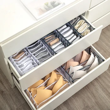 

Underwear Bra Socks Panty Storage Boxes Home Cabinet Drawer Divider Dormitory Save Space Multi-size Foldable Storage Boxes
