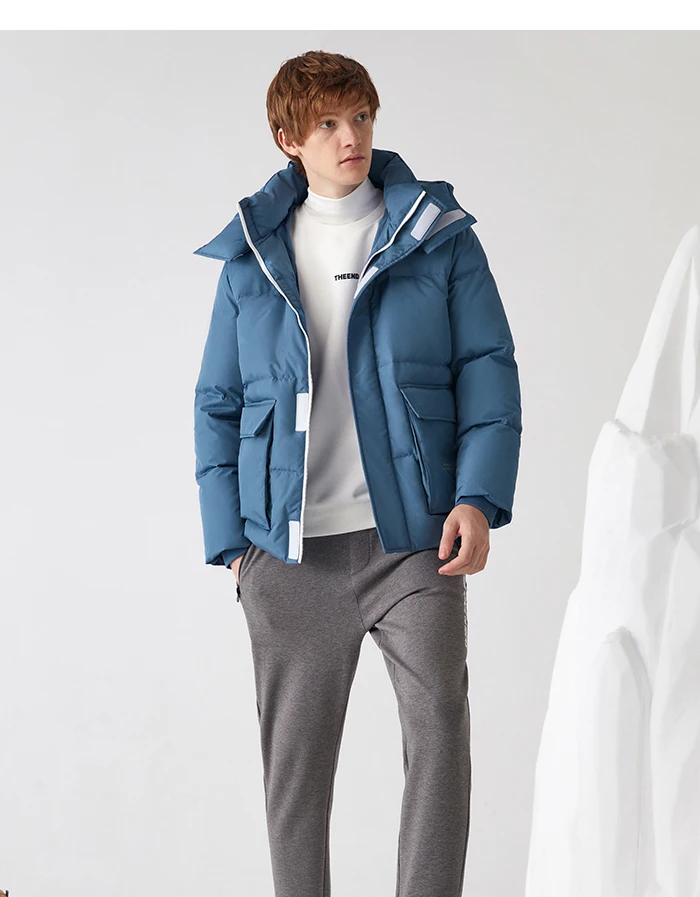 SEMIR оснастка Вниз Куртка мужская короткая волна зима молодежный тренд красивый толстый теплый взрослый Повседневный пуховик мужской