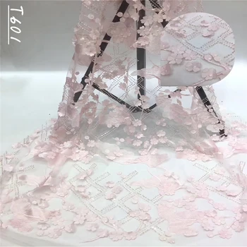 

2019 Latest French Nigerian Laces Fabric High Quality Hand Made Tulle African Laces Fabric Wedding African French Tulle Lace