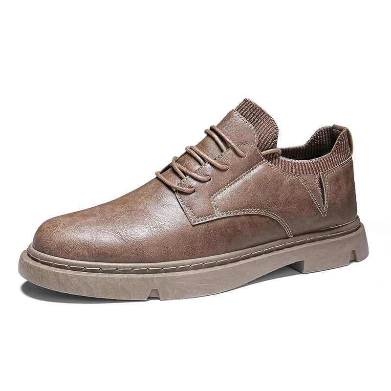 

Brand Casual Shoes Men Breathable Leather Shoes for Men Brown Fashion Men Flats Luxury Shoes Casual Trainers Men Footwear %K003