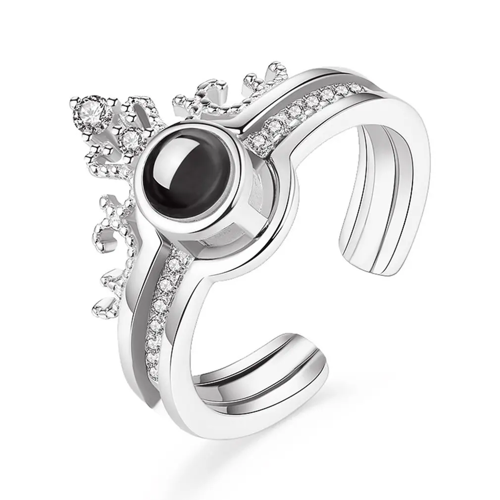 FT-Ring Fashion Rose Gold Plated Finger Ring For Women Luxury Black Jewelry Wedding Rings