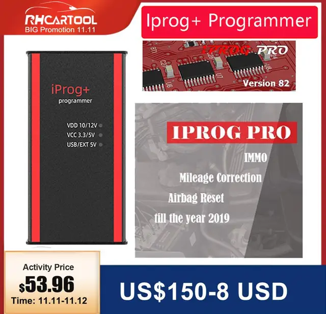 Автомобильный Iprog + V84 программатор поддержка IMMO + коррекция пробега + подушка безопасности сброс Iprog Pro до 2019 Замена Carprog/Digiprog/Tango