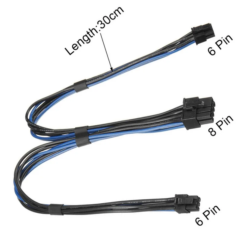 Расширенный 18 AWG двойной мини 6 Pin папа до 8 Pin карты памяти