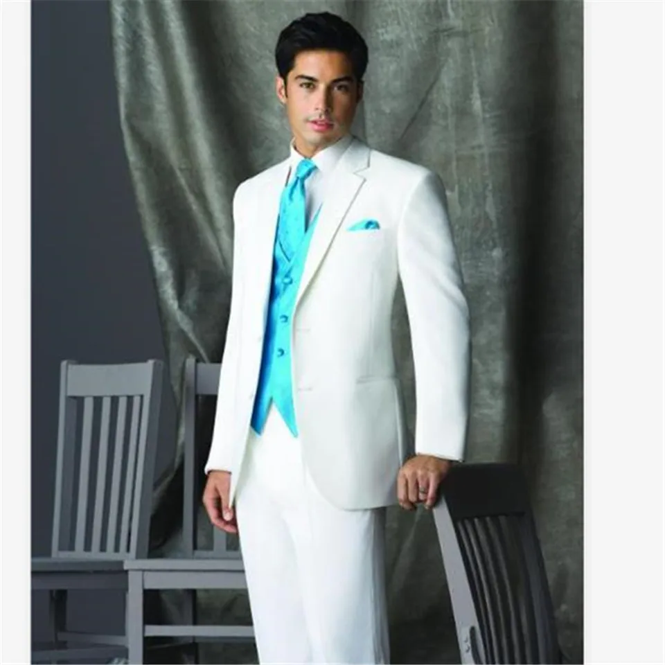 picture color Классический мужской костюм смокинг Noivo Terno Slim Fit Easculino вечерние костюмы для мужчин белые смокинги с отворотом жениха на двух пуговицах - Цвет: picture color