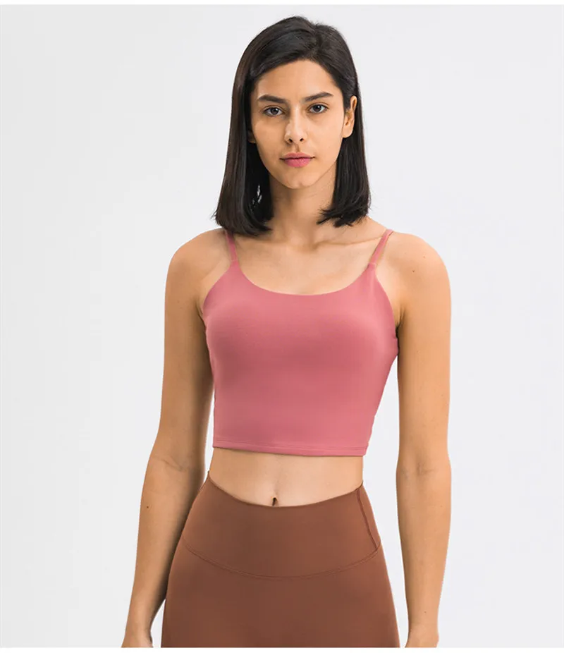 Solid Color Lulu Sport Tank Top Women Fitness Bra Yoga Vest No Rims With Chest Pad Butter Soft Beauty Back Half Sling Gym Clothe Solid Color Lulu Sport Tank Top Women Fitness Bra Yoga Vest No Rims With Chest Pad Butter Soft Beauty Back Half Sling Gym Clothe