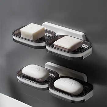 

Wall Mounted Soap Holder For A Bathroom Portable Soap Dishes With Drain Pan Bathroom Accessories Storage Rack Organizer