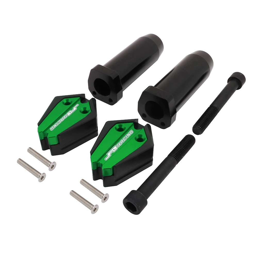CNC алюминиевый Краш коврик рамка ползунок защита для Yamaha fzfz07 MT07 2013 Спорт уличный велосипед - Цвет: Зеленый