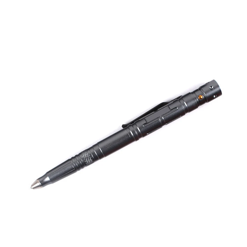 Новая многофункциональная тактическая ручка для выживания, военный светодиодный фонарик, стеклянный выключатель, инструмент для самозащиты, шариковые ручки 999 - Цвет: Серый