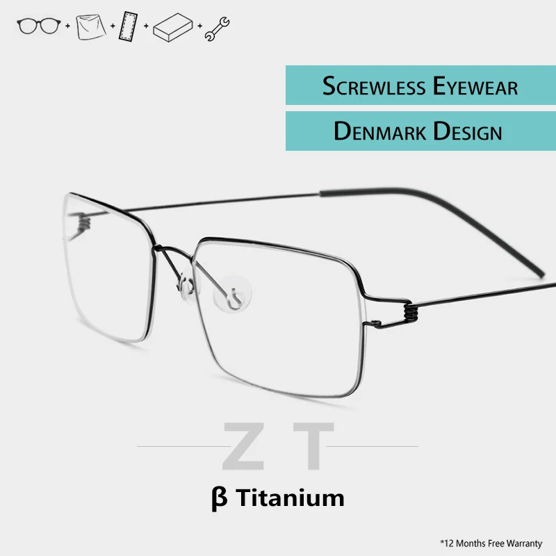 

ZT Titanium eyeglasses frames men Ultralight Screwless glasses transparent myopia glasses vintage Denmark designer eyewear