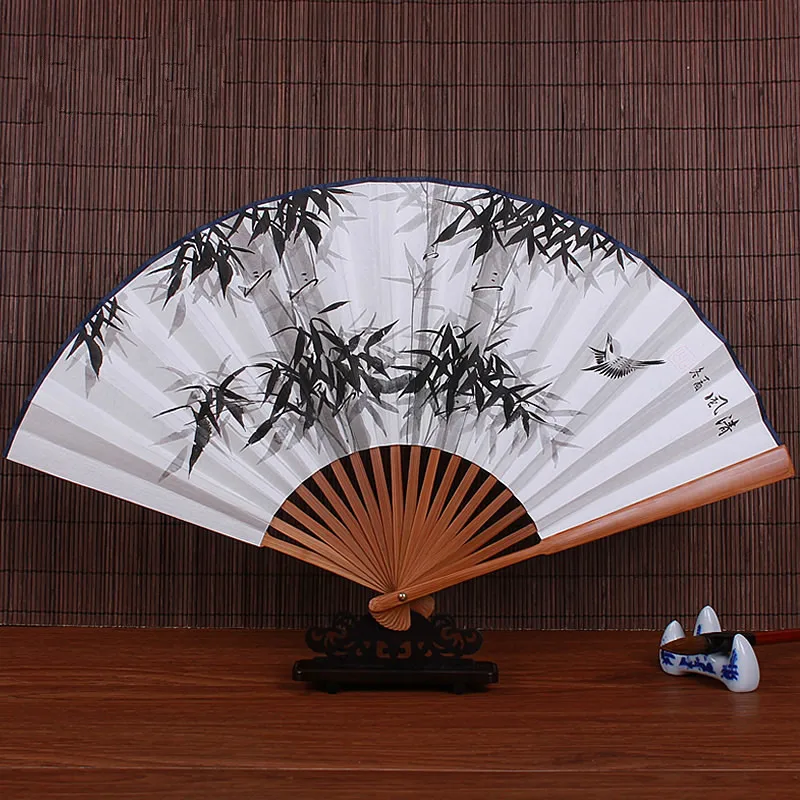 

One Product Lan 8 Inch In National Customs Manual Hand Xuan Paper Sensu White Paper Fan Antique Folding Fan Calligraphy Painting