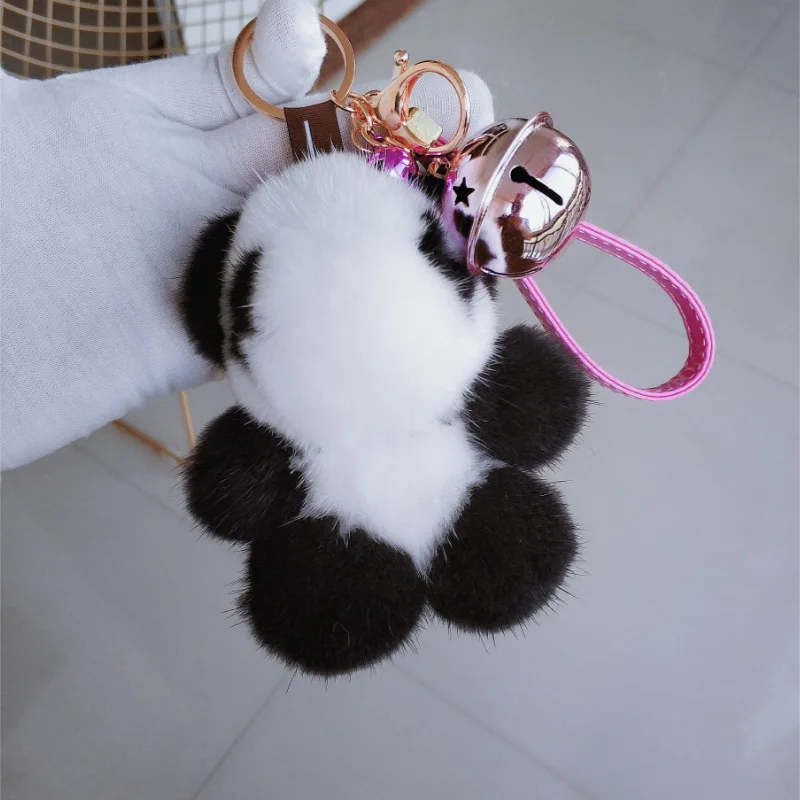 

PTSLAN Mink Fur Key Chains Bag Charms Key Ring Trinket Good Quality On A Bag P5244
