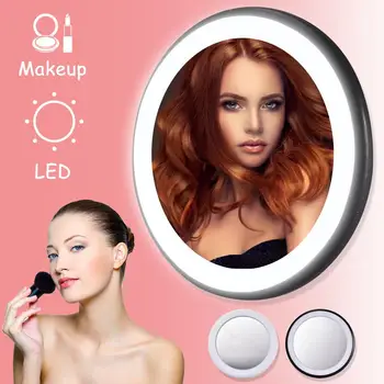 

2020 New LED Lighted Mini Makeup Mirror Portable Round HD Cosmetic Mirror Compact Travel Pocket Lighting Mirror Dropshopping